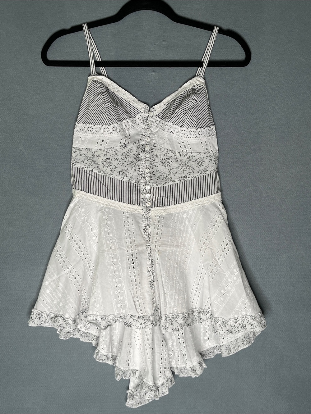 Cotton, Eyelet and Lace Camisole Style Top by Chaudry KC